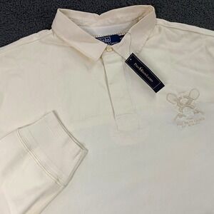 Polo Ralph Lauren Rugby Polo Shirt 4XLT Quilted Crest Suede Details Pony